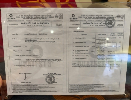 마사지 오일 안전 인증 (TEST REPORT)